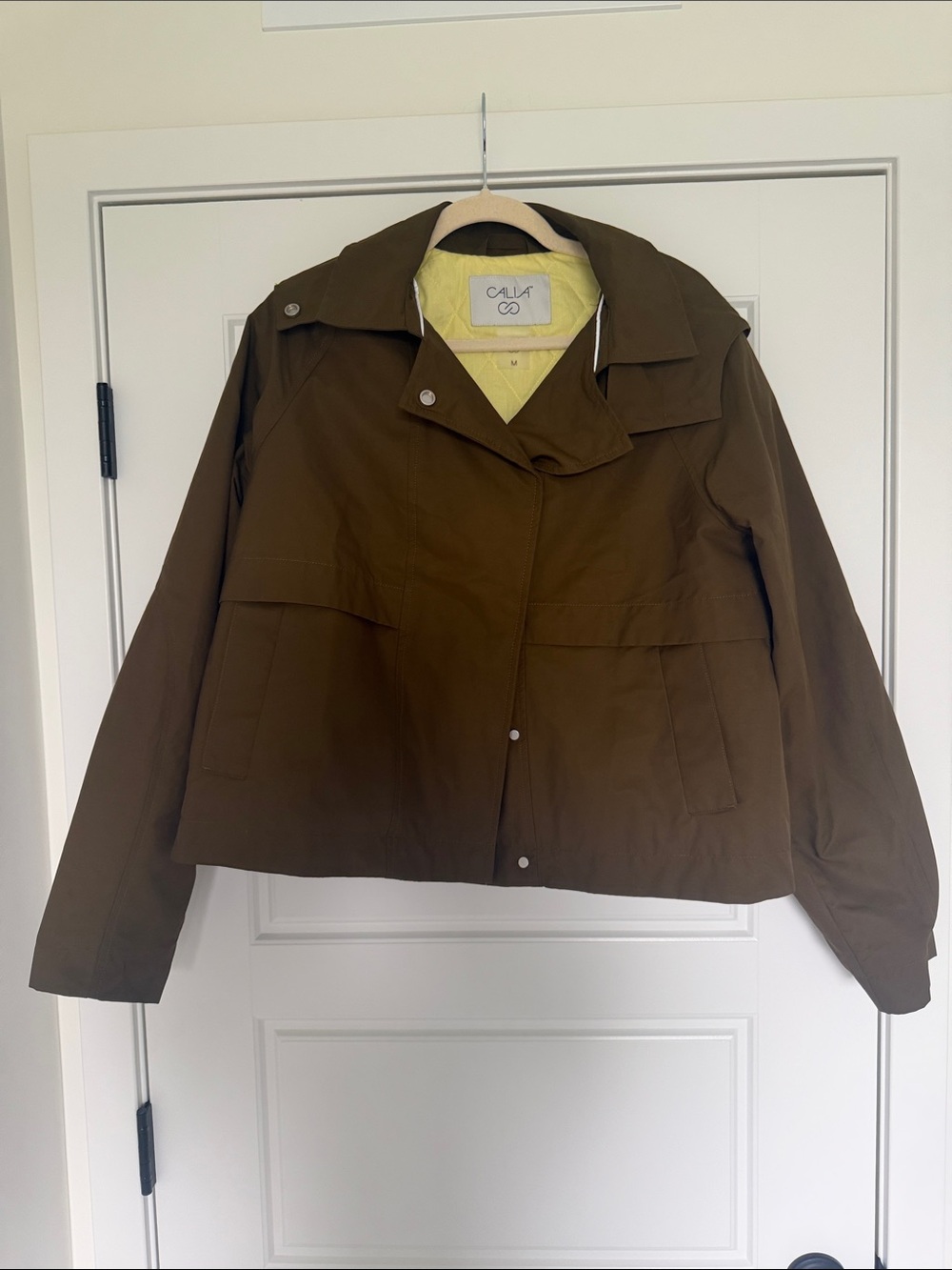 CALIA by Carrie Underwood Olive Utility Jacket with Yellow Lining